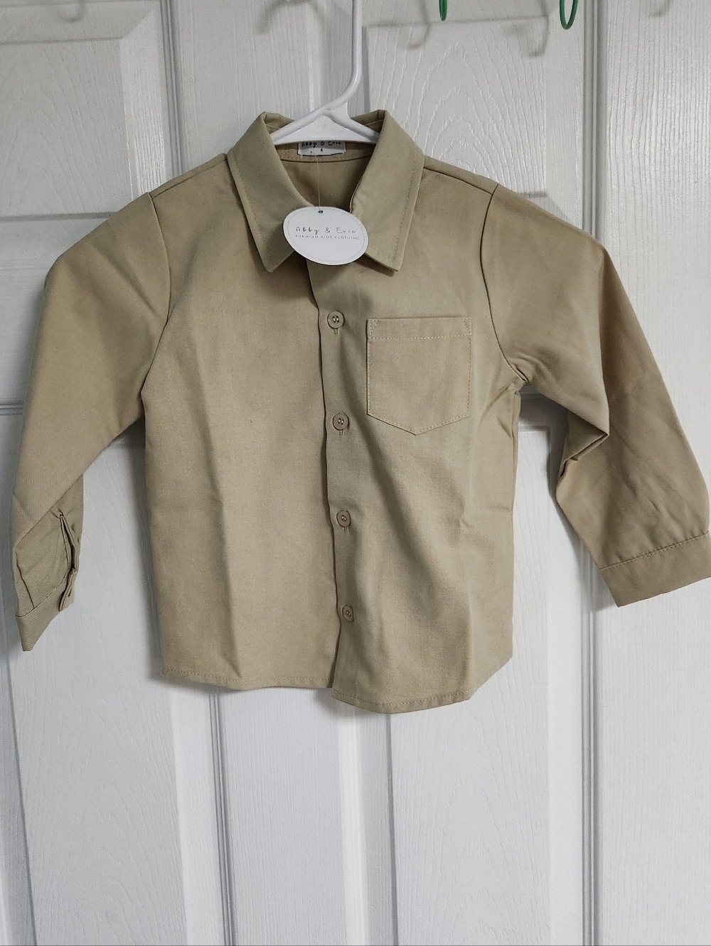 Kids Button-Down Shirt Khaki Color